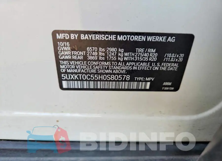 5UXKT0C55H0S80578 Photo# 13