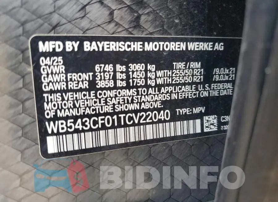 WB543CF01TCV22040 Photo# 12