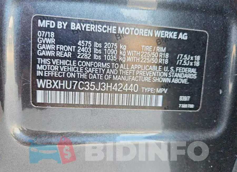 WBXHU7C35J3H42440 Photo# 12