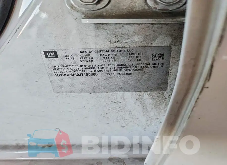 1G1BC5SM0J7150866 Photo# 12