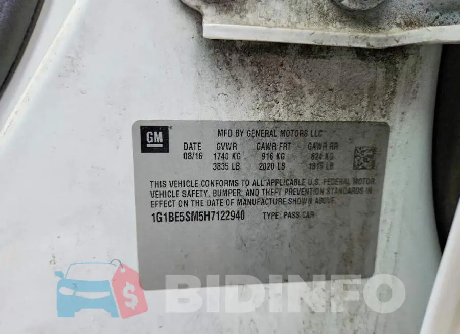 1G1BE5SM5H7122940 Photo# 12