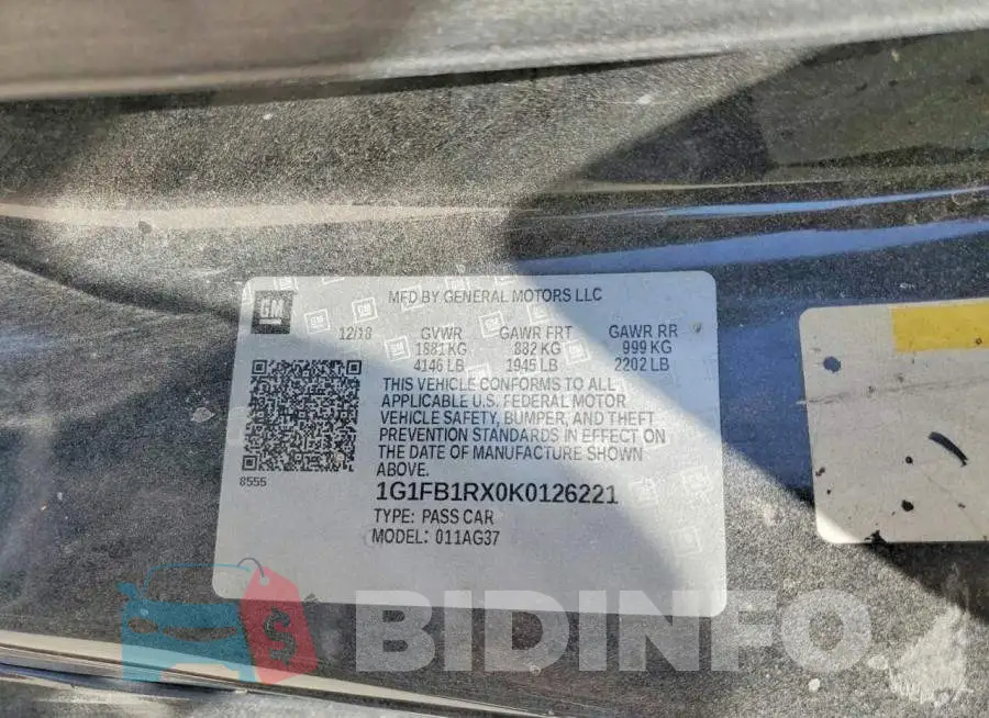 1G1FB1RX0K0126221 Photo# 13