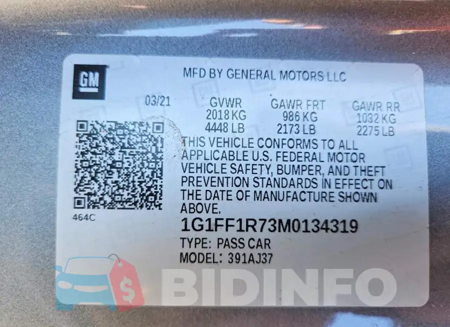 1G1FF1R73M0134319 Photo# 13