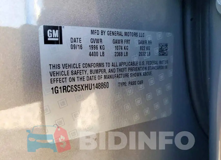 1G1RC6S5XHU148860 Photo# 13