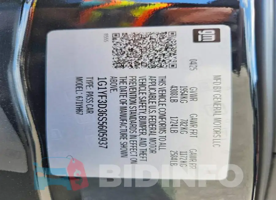 1G1YF3D36S5605937 Photo# 12