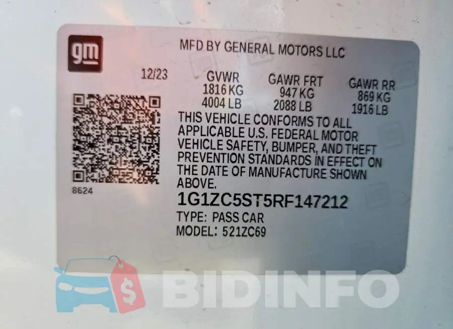 1G1ZC5ST5RF147212 Photo# 12
