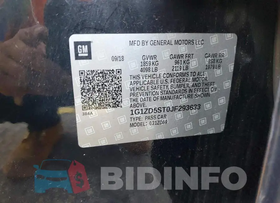 1G1ZD5ST0JF293633 Photo# 12