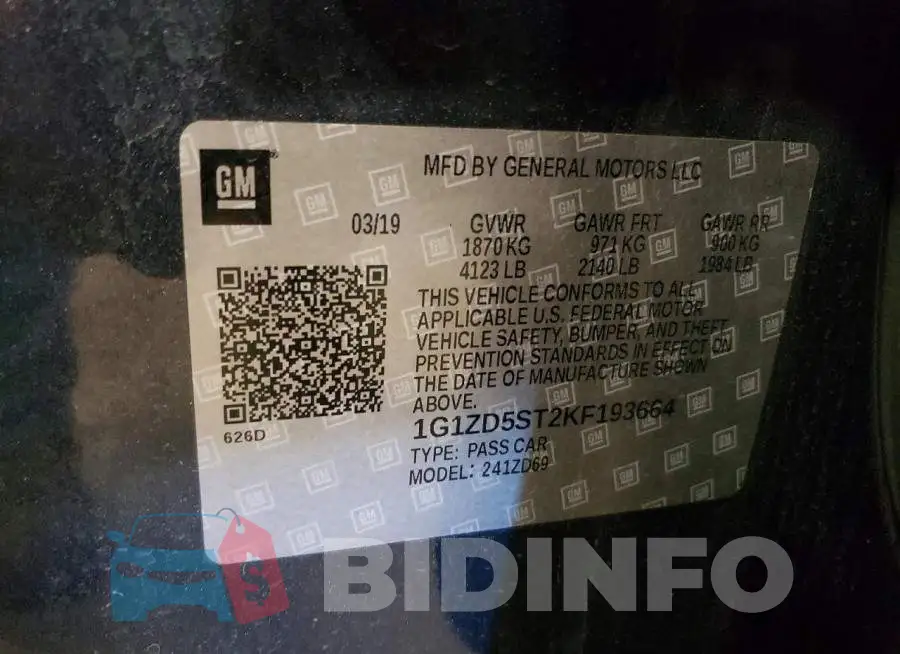 1G1ZD5ST2KF193664 Photo# 12