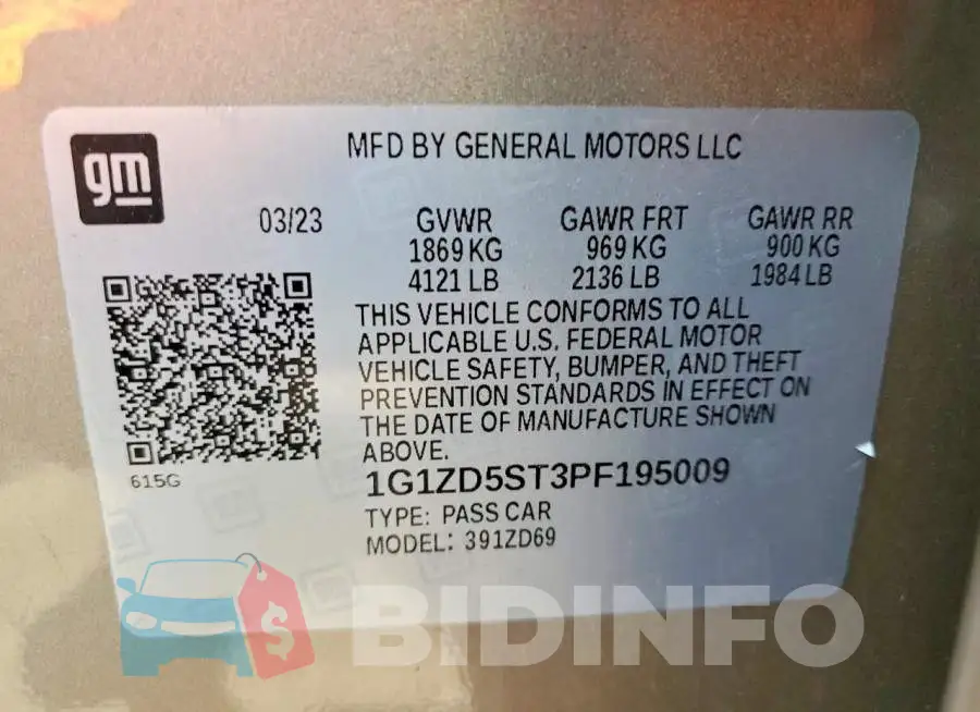 1G1ZD5ST3PF195009 Photo# 12