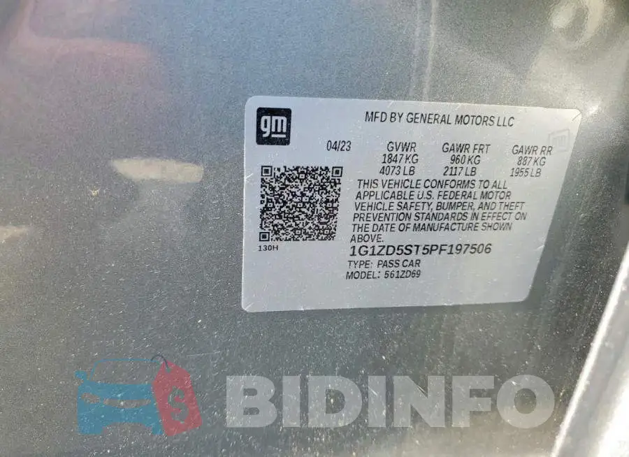 1G1ZD5ST5PF197506 Photo# 13