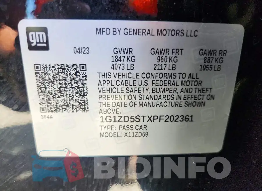 1G1ZD5STXPF202361 Photo# 12