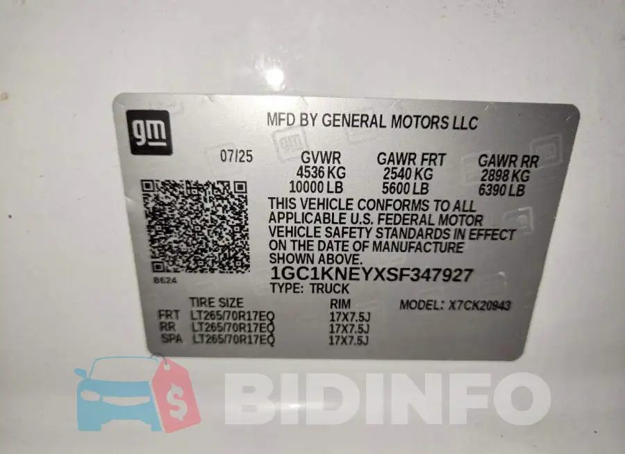 1GC1KNEYXSF347927 Photo# 12