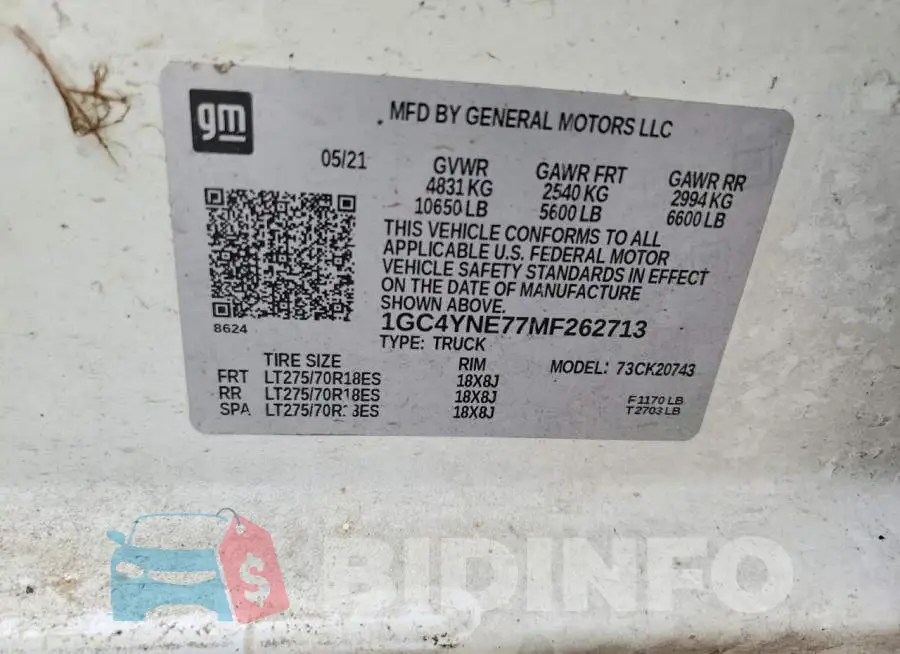 1GC4YNE77MF262713 Photo# 12