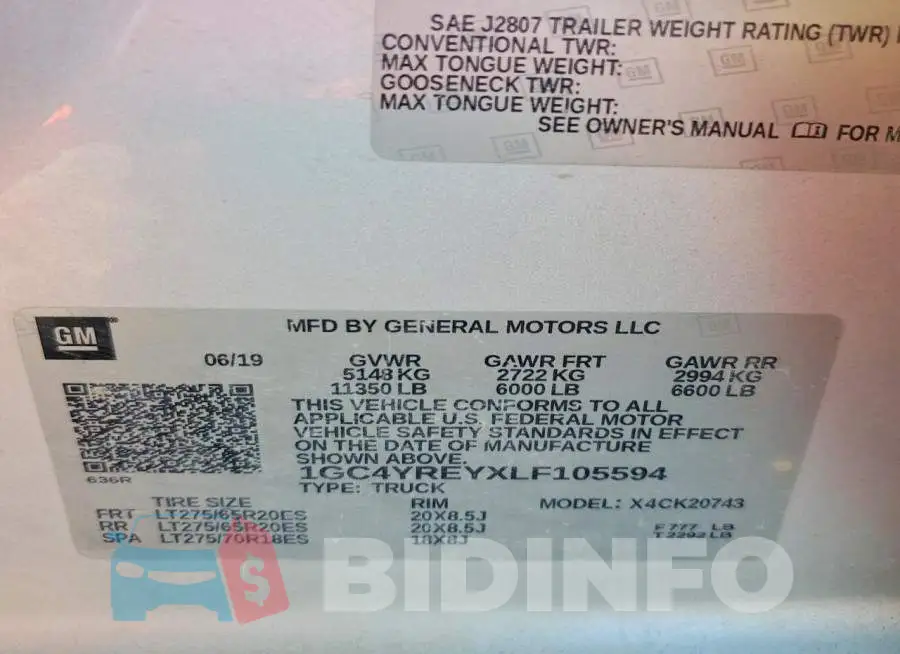 1GC4YREYXLF105594 Photo# 12