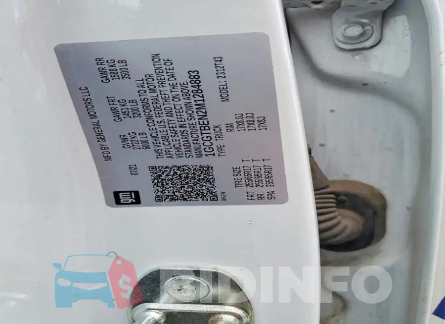 1GCGTBEN2M1284883 Photo# 12