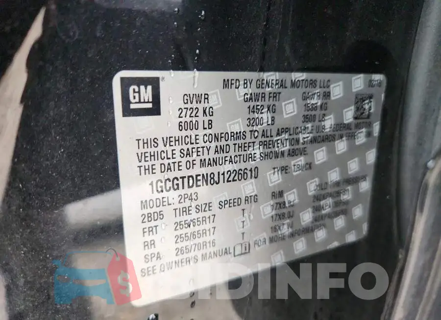 1GCGTDEN8J1226610 Photo# 12