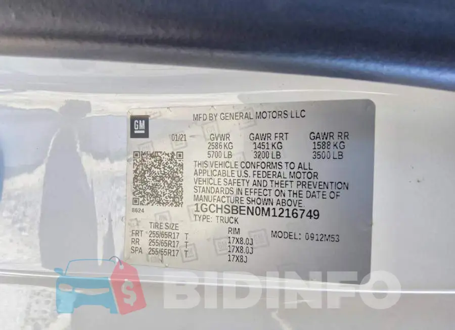 1GCHSBEN0M1216749 Photo# 13