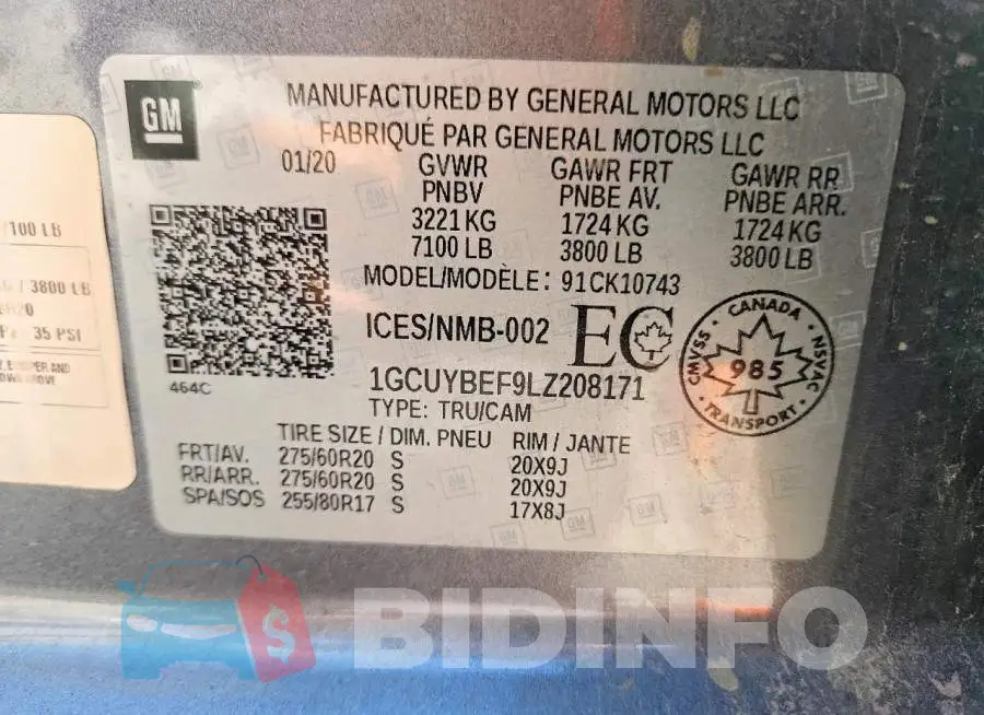 1GCUYBEF9LZ208171 Photo# 12