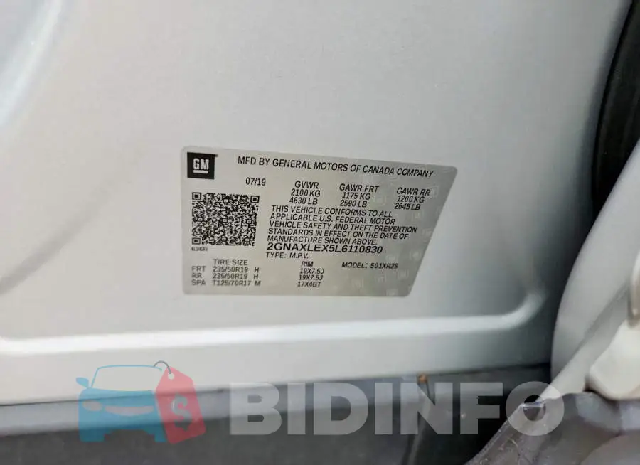 2GNAXLEX5L6110830 Photo# 14