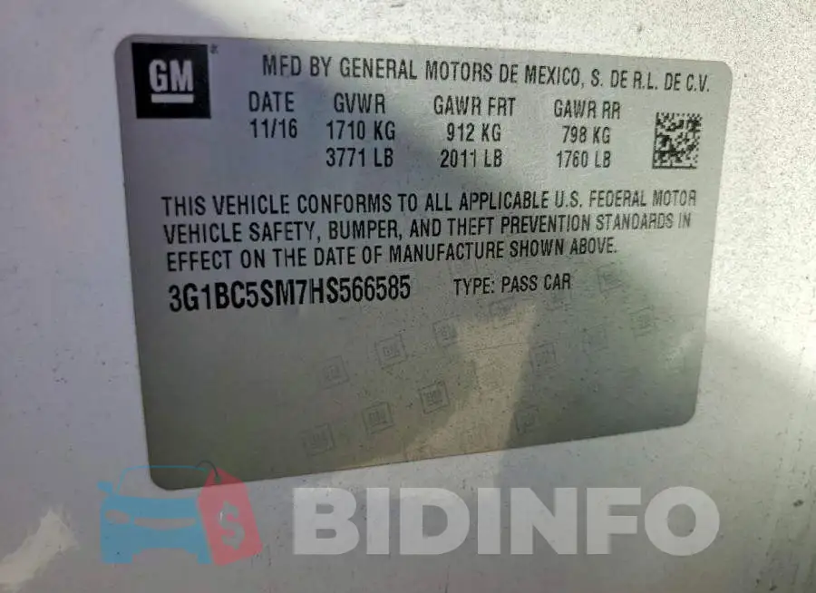 3G1BC5SM7HS566585 Photo# 12