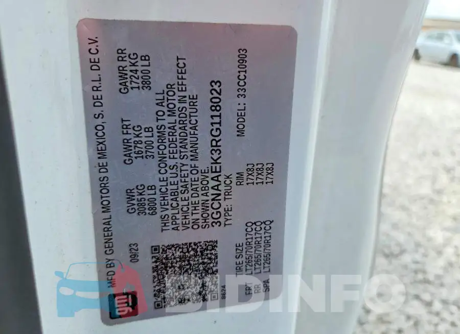 3GCNAAEK3RG118023 Photo# 12