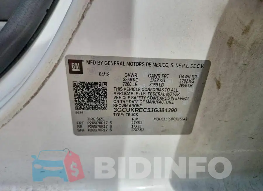3GCUKREC5JG384390 Photo# 12