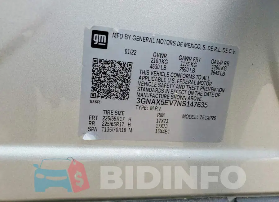 3GNAX5EV7NS147635 Photo# 13