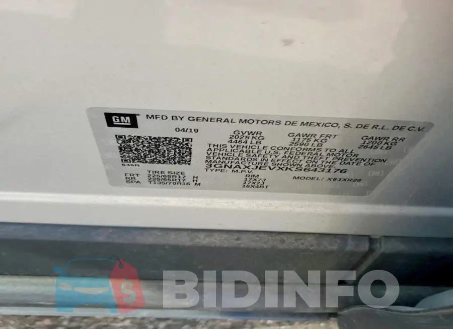 3GNAXJEVXKS643176 Photo# 13