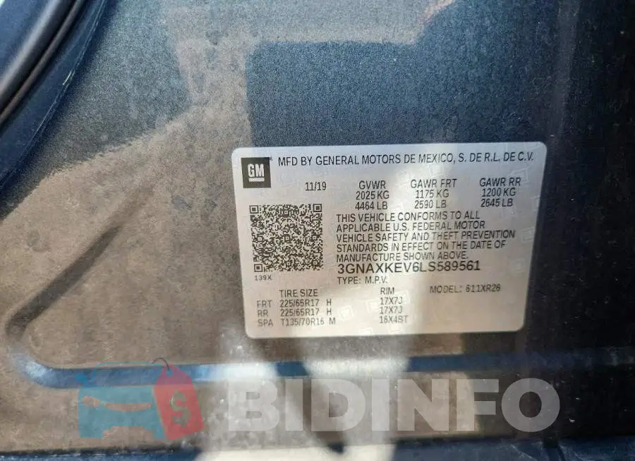 3GNAXKEV6LS589561 Photo# 13