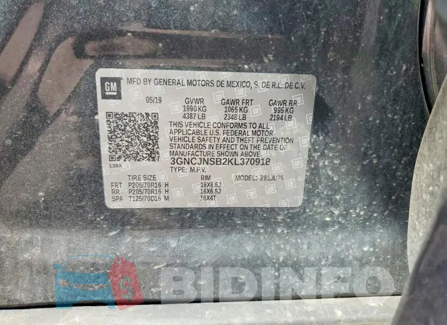 3GNCJNSB2KL370918 Photo# 13