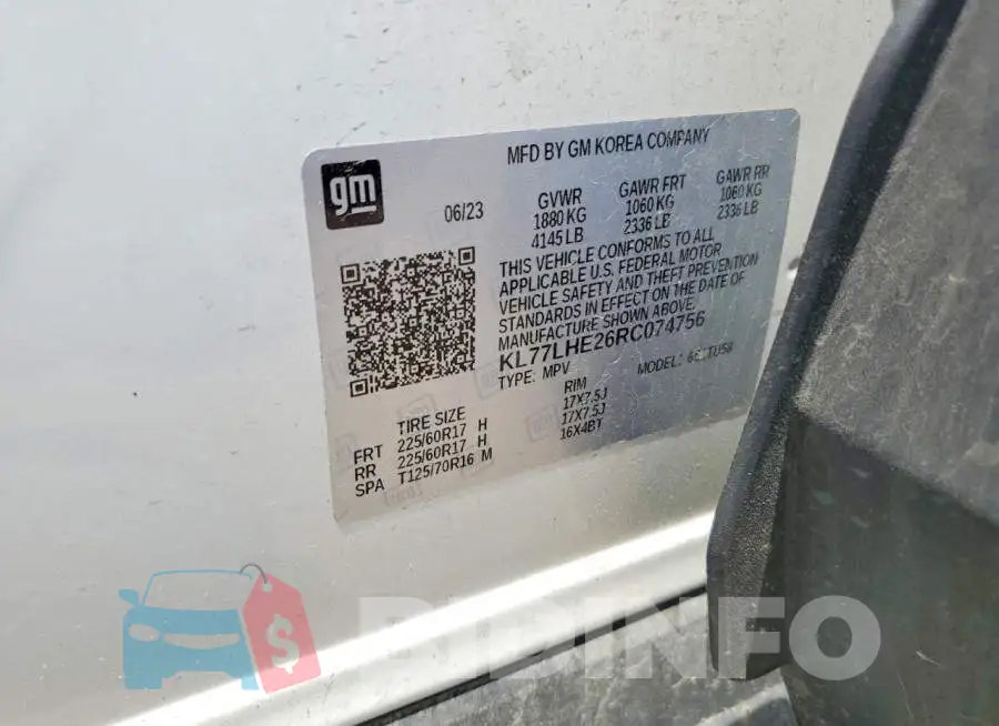 KL77LHE26RC074756 Photo# 14