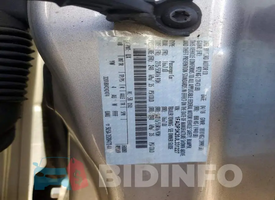 1FADP3K20JL331227 Photo# 12