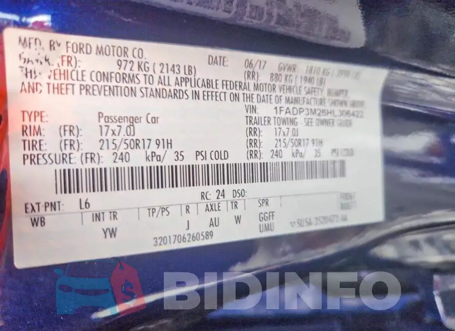 1FADP3M26HL306422 Photo# 12