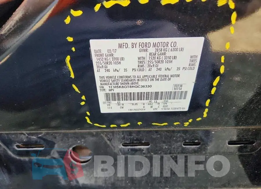 1FM5K8GT8HGC36330 Photo# 12