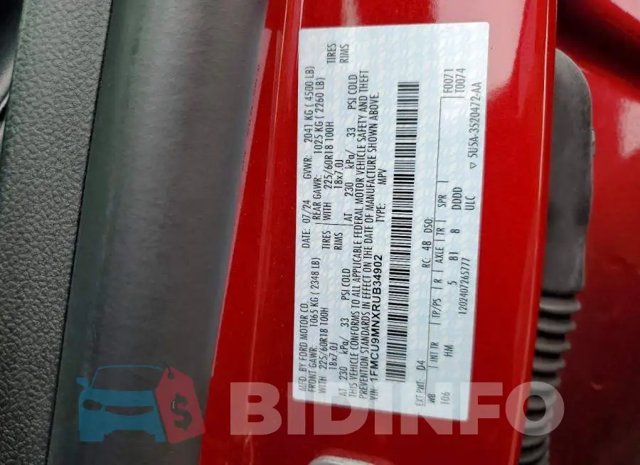 1FMCU9MNXRUB34902 Photo# 13