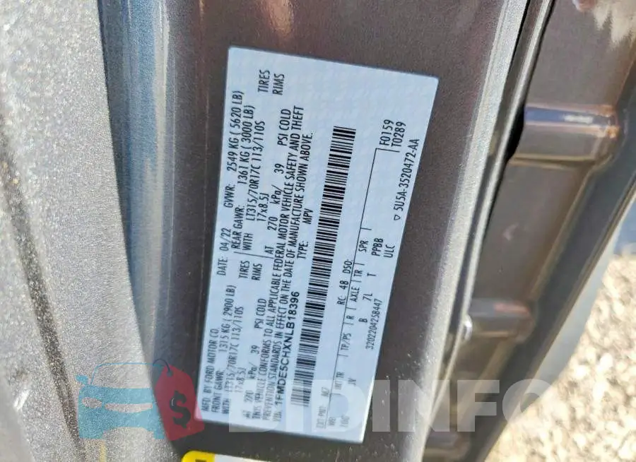 1FMDE5CHXNLB18396 Photo# 12