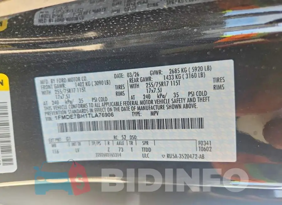 1FMDE7BH1TLA76906 Photo# 12