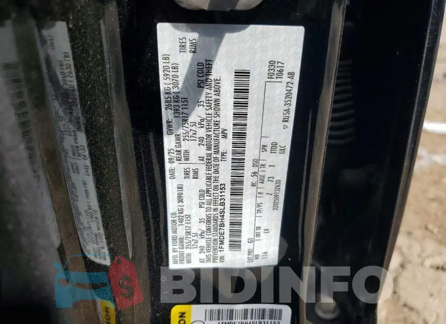 1FMDE7BH4SLB31153 Photo# 13