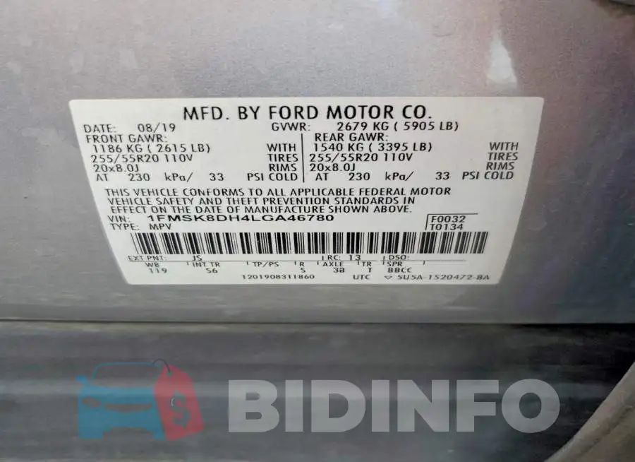 1FMSK8DH4LGA46780 Photo# 13