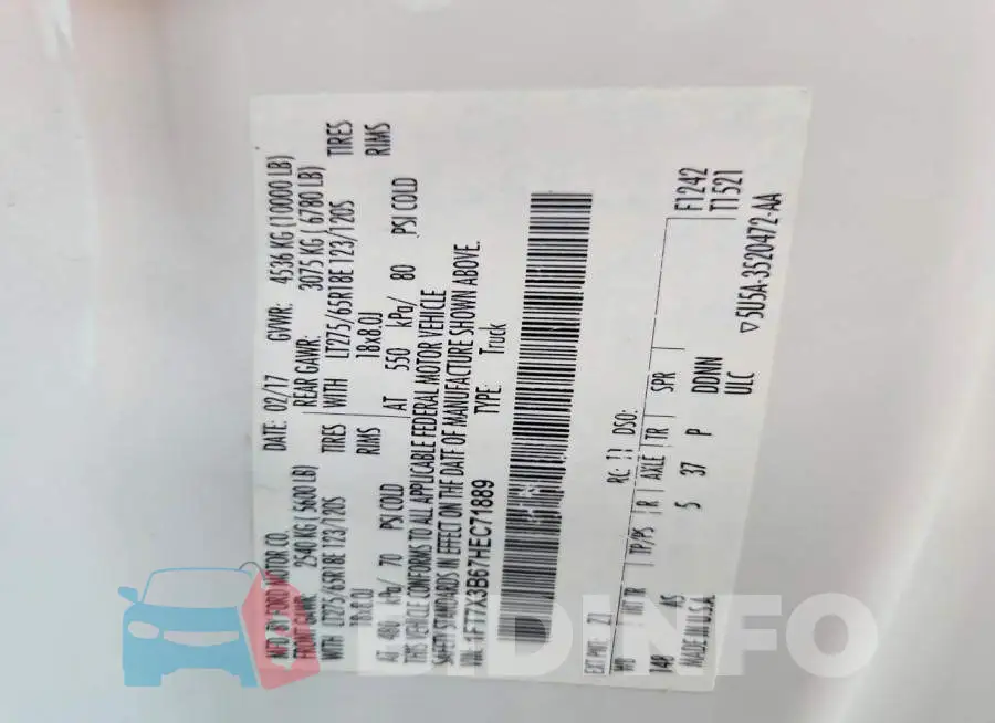 1FT7X3B67HEC71889 Photo# 12