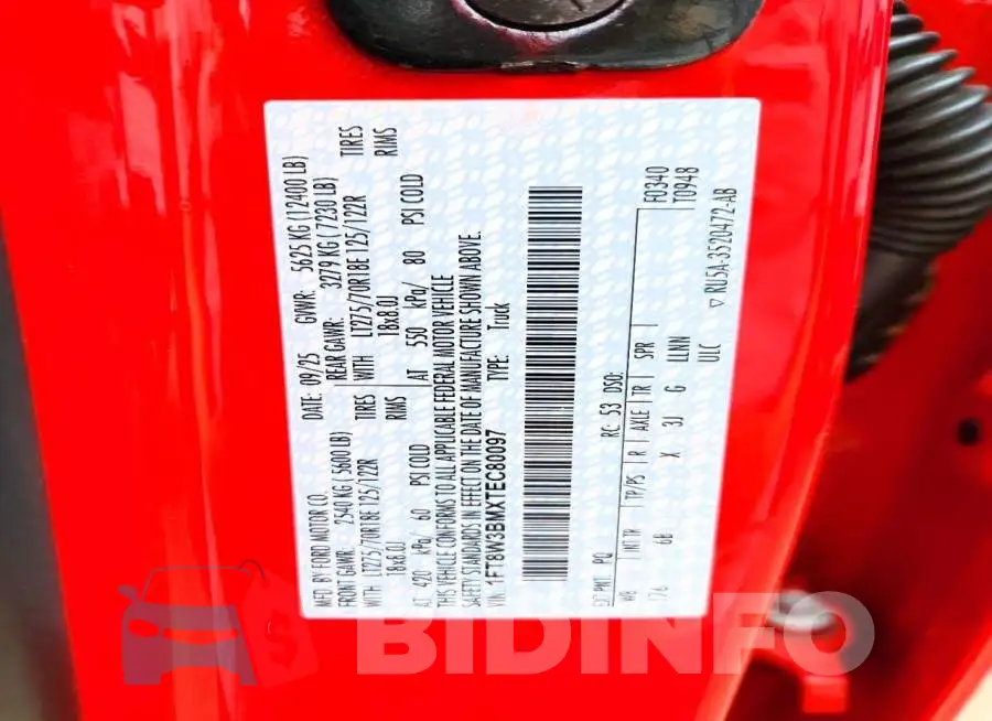 1FT8W3BMXTEC80097 Photo# 12