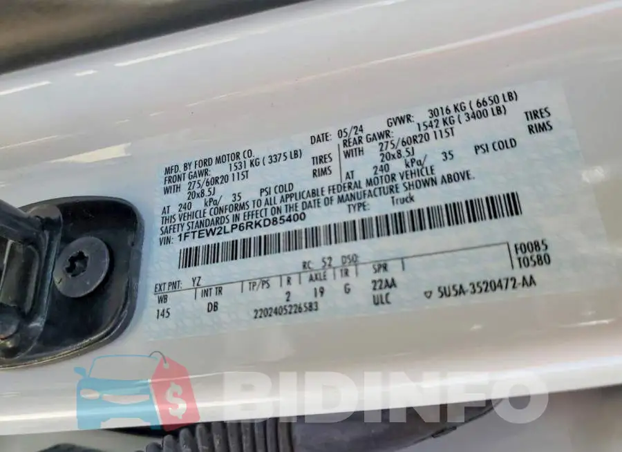 1FTEW2LP6RKD85400 Photo# 12