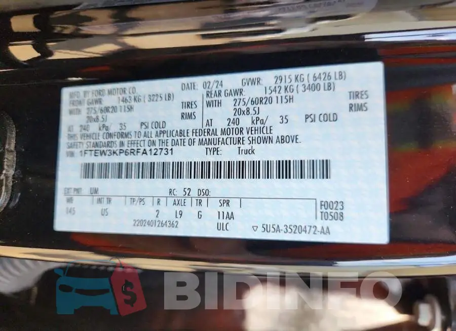 1FTEW3KP6RFA12731 Photo# 12