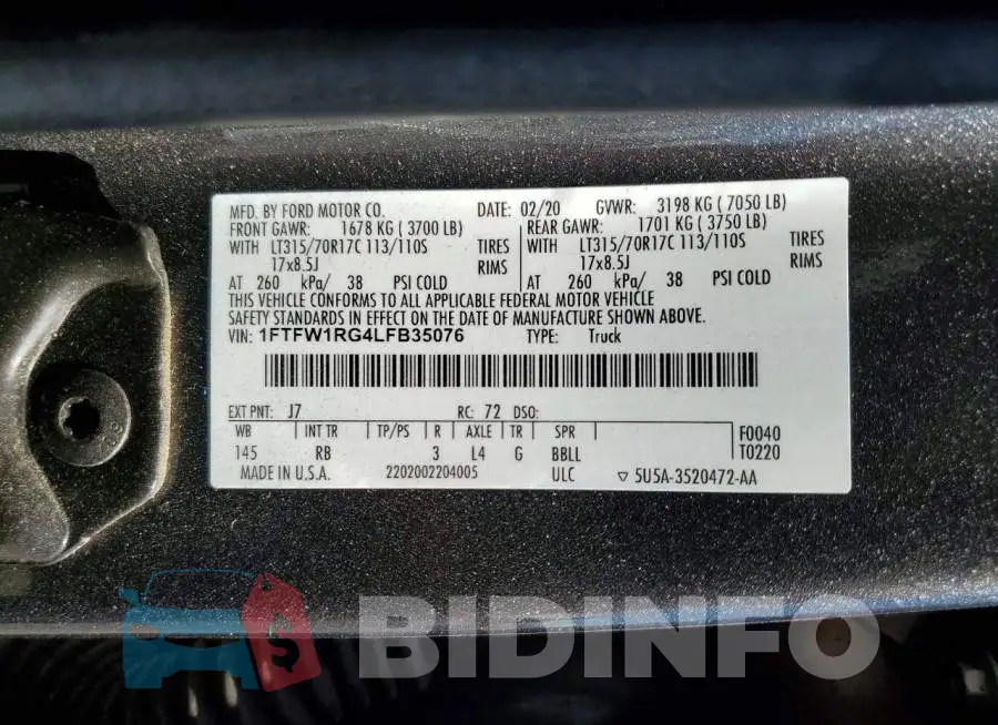 1FTFW1RG4LFB35076 Photo# 12