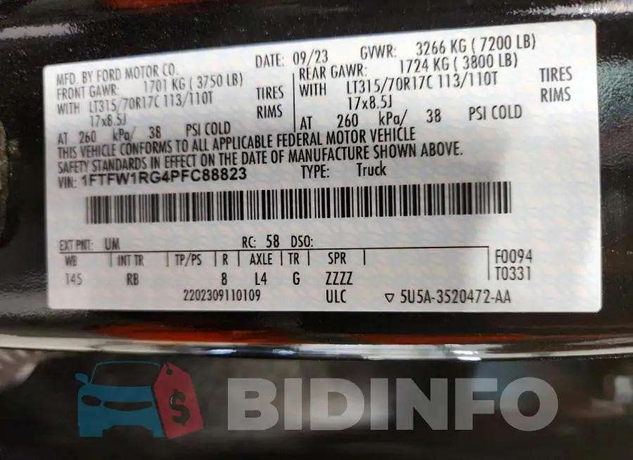 1FTFW1RG4PFC88823 Photo# 13