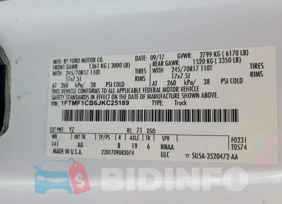 1FTMF1CB6JKC25189 Photo# 12