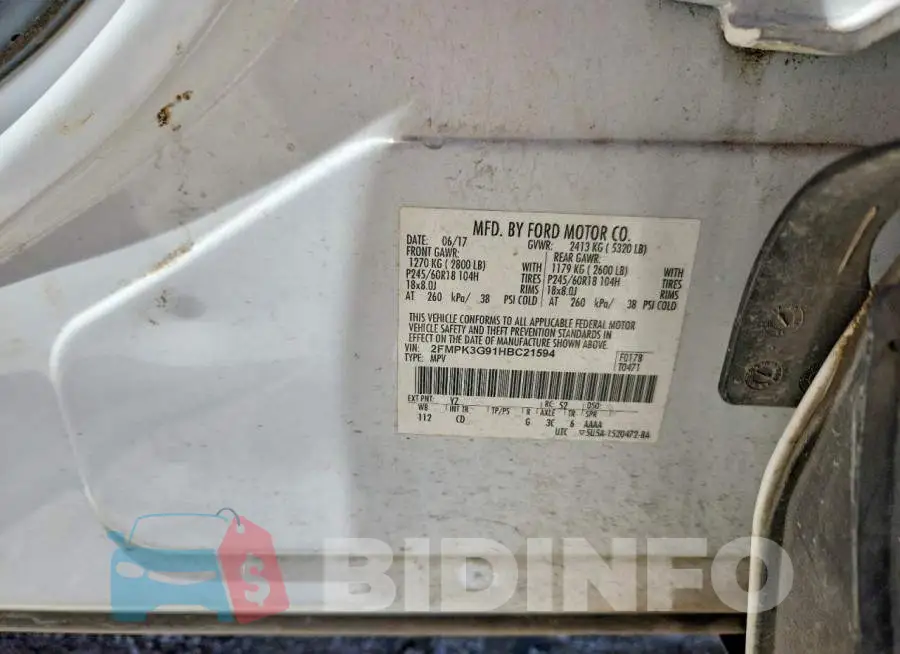 2FMPK3G91HBC21594 Photo# 13