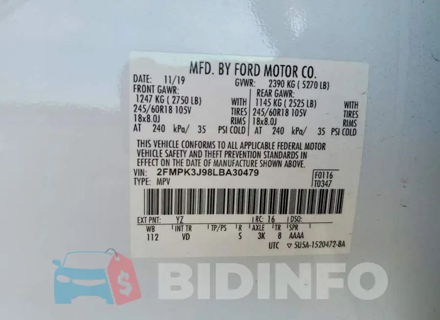 2FMPK3J98LBA30479 Photo# 13