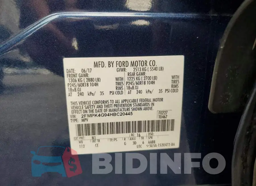 2FMPK4G94HBC20445 Photo# 13