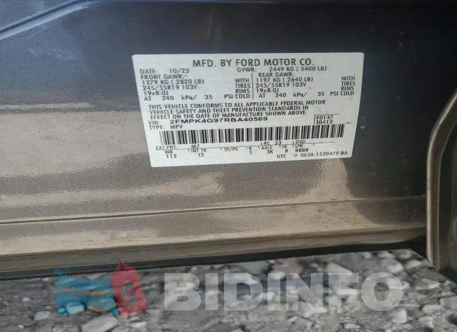 2FMPK4G97RBA40569 Photo# 13